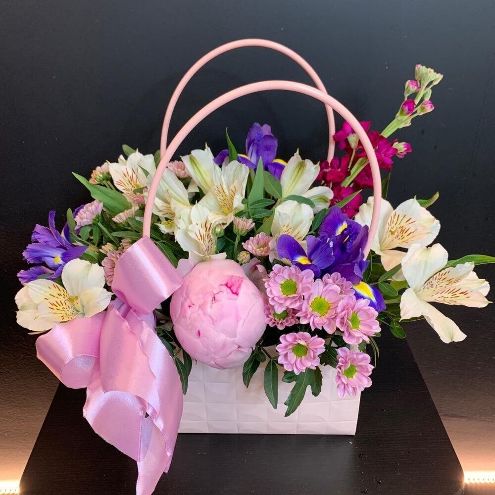 Цветы в коробке Сахарная вата Цветы в коробке Сахарная вата